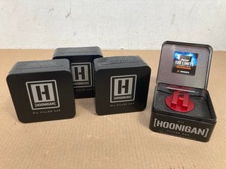 4 X MISHIMOTO LS ENGINE OIL FILLER CAP HOONIGAN IN RED PART NO: MMOFC-LSX-HOONRD: LOCATION - A4