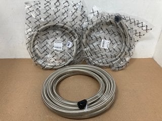 2 X MISHIMOTO BRAIDED 12AN 6FT HOSE IN STAINLESS STEEL PART NO: MMSBH-1272-CS TO INCLUDE MISHIMOTO BRAIDED 12AN 15 FT HOSE IN STAINLESS STEEL PART NO: MMSBH-12180-CS: LOCATION - A4