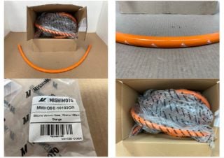 QTY OF MISHIMOTO SILICONE VACUUM HOSE 10MM X 100CM IN ORANGE PART NO: MMHOSE-10100OR: LOCATION - A4