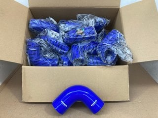 QTY OF MISHIMOTO SILICONE REDUCER COUPLERS 90 DEGREE 2.75" TO 3" IN BLUE PART NO: MMCP-R90-27530BL: LOCATION - A4