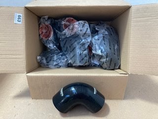 QTY OF MISHIMOTO 2.75" 90 DEGREE SILICONE COUPLERS IN BLACK PART NO: MMCP-27590BK: LOCATION - AR4