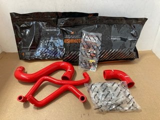 2 X MISHIMOTO 15+ FORD MUSTANG GT SILICONE LOWER RADIATOR HOSE KIT IN RED PART NO: MMHOSE-MUS8-15LRD TO INCLUDE MISHIMOTO 92-00 SUBARU GC8 TURBO SILICONE HOSE KIT IN BLUE PART NO: MMHOSE-GC8-92BL: LO