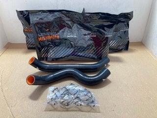 2 X MISHIMOTO JEEP WRANGLER JK 3.8L SILICONE RADIATOR HOSE KITS 2007-2011 IN BLACK PART NO: MMHOSE-WR6-07BK TO INCLUDE 2 X MISHIMOTO FORD FIESTA ST SILICONE RADIATOR HOSE KITS 2014-2019 IN BLUE PART