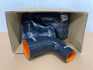 5 X MISHIMOTO SILICONE REDUCER COUPLERS 90 DEGREE 2.5" TO 4" IN BLACK PART NO: MMCP-R90-2540BK: LOCATION - A2