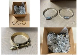 QTY OF ASSORTED MISHIMOTO ITEMS TO INCLUDE T-BOLT CLAMPS IN GOLD 3.25'' MODEL : MMCLAMP-325 GD: LOCATION - AR8