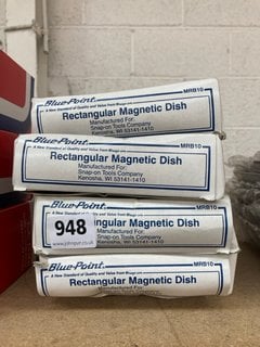 4 X BLUE POINT RECTANGULAR MAGNETIC DISHES: LOCATION - AR16