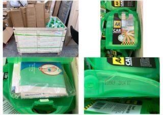 QTY OF AA CAR ESSENTIALS TRAVEL FIRST AID KITS ( EXP DATE 12.2013 ): LOCATION - A8 (KERBSIDE PALLET DELIVERY)