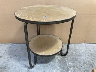 2 TIER METAL & WOODEN TOP SIDE TABLE: LOCATION - BR19