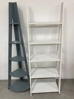 2 X ASSORTED SHELVING UNITS TO INCLUDE GREY 5 TIER CORNER UNIT: LOCATION - BR19