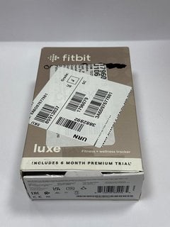 FITBIT LUXE FITNESS + WELLNESS TRACKER IN SOFT GOLD STAINLESS STEEL CASE & LUNAR WHITE BAND: MODEL NO FB 422 (WITH BOX & ALL ACCESSORIES) [JPTM123752]