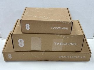 EE TV BOX PRO AND MINI TV STREAMING BOXES (WITH BOXES AND ALL ACCESSORIES TO INCLUDE EE SMART HUB PLUS WI-FI ROUTER) [JPTM123660]