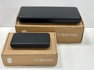 EE TV BOX PRO AND MINI TV STREAMING BOXES IN BLACK (WITH BOXES) [JPTM123711]