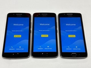 3 X MOTOROLA MOTO G5 16 GB SMARTPHONE IN BLACK: MODEL NO XT1675 (UNITS ONLY) [JPTM123721]