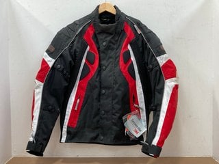 ROLE FF PROTECTOR 1621-1 MOTORCYCLE JACKET IN RED AND BLACK SIZE: S RRP - £99: LOCATION - E0