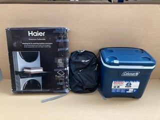 3 X ASSORTED ITEMS TO INCLUDE HAIER STACKING KIT FOR WASHING MACHINE AND DRYERS: LOCATION - E8