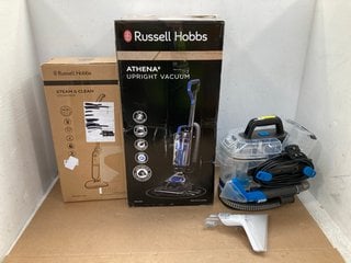 3 X ASSORTED ITEMS TO INCLUDE RUSSELL HOBBS STEAM MOP: LOCATION - E9