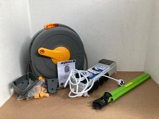 QTY OF ASSORTED ITEMS TO INCLUDE HOZELOCK RETRACTABLE HOSE REEL: LOCATION - E15