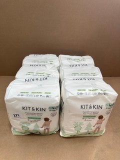 6 X PACKS OF KIT & KIN HYPOALLERGENIC ECO NAPPY PANTS: LOCATION - E18