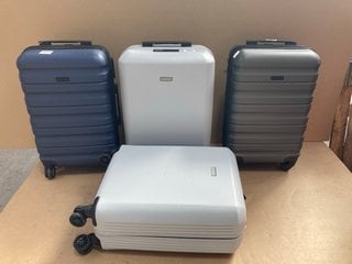 4 X ASSORTED SIZE JOHN LEWIS AND PARTNERS HARDSHELL TRAVEL SUITCASES IN GREY/DARK GREY AND NAVY: LOCATION - F18