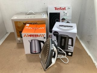 5 X ASSORTED APPLIANCES TO INCLUDE JOHN LEWIS AND PARTNERS 1.7L KETTLE , KRUPS NESPRESSO VERTUO POP COFFEE MACHINE: LOCATION - F17