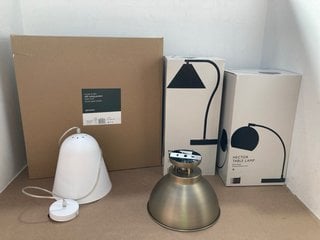 5 X ASSORTED JOHN LEWIS AND PARTNERS LIGHT ITEMS TO INCLUDE BALDWIN SEMI FLUSH LIGHT: LOCATION - F15