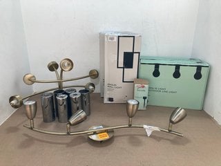 6 X ASSORTED JOHN LEWIS AND PARTNERS LIGHT ITEMS TO INCLUDE 2 X ANGLES WALL LIGHTS IN WHITE: LOCATION - F15