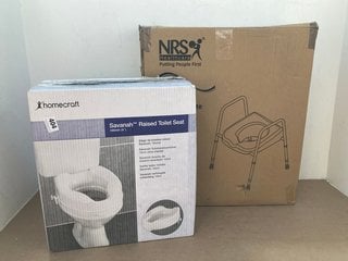 NRS MOWBRAY LITE FLAT PACK , HOMECRAFT SAVANAH RAISED TOILET SEAT: LOCATION - F10