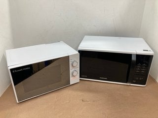 2 X ASSORTED RUSSELL HOBBS AND SAMSUNG MICROWAVES: LOCATION - F9