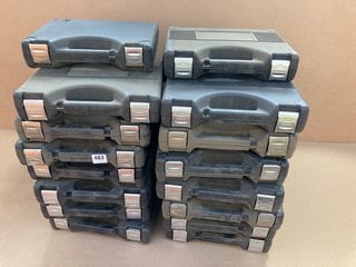 QTY OF SMALL HARDSHELL METAL CLIP TOOL BOXES IN BLACK: LOCATION - F3