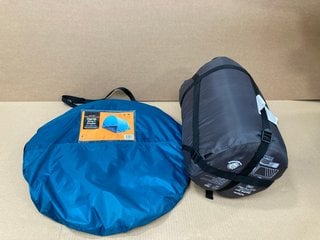 2 X ASSORTED CAMPING ITEMS TO INCLUDE DOUBLE 300 ENVELOPE SLEEPING BAG: LOCATION - F2