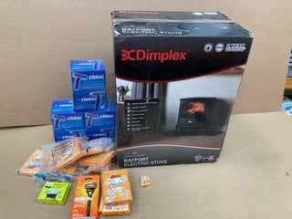 QTY OF ASSORTED ITEMS TO INCLUDE DIMPLEX OPTI - MYST BAY POST ELECTRIC STOVE: LOCATION - F1