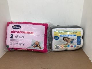 2 X ASSORTED ITEMS TO INCLUDE SILENT NIGHT ULTRA BOUNCE 2 PACK PILLOWS: LOCATION - G2