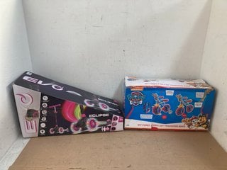 EVO ECLIPSE CHILDRENS SCOOTER TO INCLUDE PAW PATROL MY FIRST 2 IN 1 10'' TRAINING BIKE: LOCATION - G6