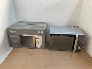 2 X ASSORTED SWAN AND RUSSELL HOBBS MICROWAVES: LOCATION - G6