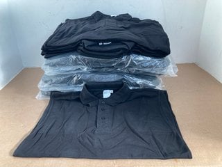 5 X PACKS OF ULTIMATE CLOTHING COMPANY PLAIN POLO SHIRTS IN BLACK SIZE: M: LOCATION - G11