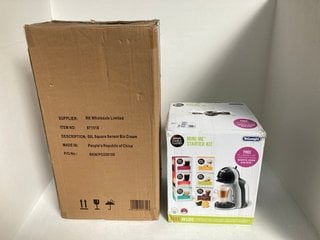 MORPHY RICHARDS CHROMA 50L SENSOR BIN TO INCLUDE DELONGHI DOLCE GUSTO MINI ME COFFEE MACHINE STARTER KIT: LOCATION - E4