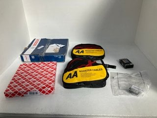 QTY OF ASSORTED VEHICLE ITEMS TO INCLUDE 2 X AA BOOSTER CABLES: LOCATION - E4