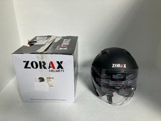 ZORAX ZOR - 602 PROTECTIVE MOTORCYCLE HELMET IN MATTE BLACK SIZE: L: LOCATION - E5