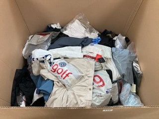 PALLET OF ASSORTED GOLF CLOTHING AND SHOES TO INCLUDE STROMBERG AND RIFE BRANDS: LOCATION - D7 (KERBSIDE PALLET DELIVERY)