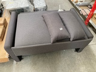 2 SEATER PULL OUT STYLE GUEST SOFA BED IN DARK SLATE GREY FABRIC: LOCATION - B3