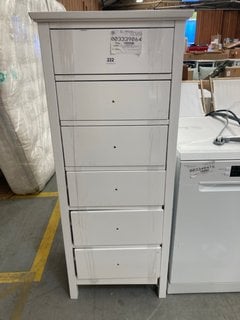 JOHN LEWIS & PARTNERS WILTON 6 DRAWER TALLBOY UNIT IN WHITE - RRP £248: LOCATION - A6