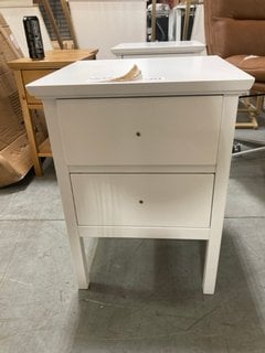 JOHN LEWIS & PARTNERS WILTON 2 DRAWER BEDSIDE TABLE IN WHITE - RRP £109: LOCATION - A6