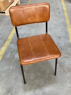 UKARI DINING CHAIR - AGED TAN - 78 X 46 X 52CM - RRP £225: LOCATION - B6