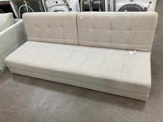 JOHN LEWIS & PARTNERS ANYDAY QUILTED LARGE 3 SEATER CLICK CLACK STYLE SOFA BED IN LIGHT GREY FABRIC - RRP £473: LOCATION - A7