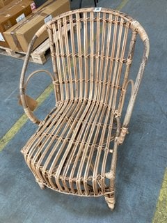 AJAYA RATTAN DINING CHAIR - NATURAL - ONE SIZE - RRP £275: LOCATION - B6