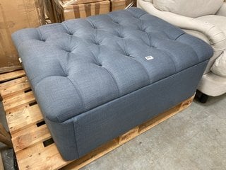 LOAF.COM BED IN A BUTTON FOLD OUT GUEST BED IN NAVY BLUE VINTAGE LINEN - RRP £995: LOCATION - D7