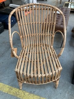 AJAYA RATTAN DINING CHAIR - NATURAL - ONE SIZE - RRP £275: LOCATION - B6