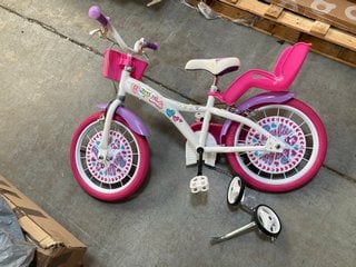 BARBIE CHILDRENS BICYCLE IN WHITE AND PINK FINISH: LOCATION - B5