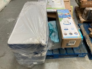 PALLET OF ASSORTED ITEMS TO INCLUDE 3 SECTION FOLD OUT STYLE GUEST BED MATTRESS : SIZE SMALL DOUBLE: LOCATION - D7 (KERBSIDE PALLET DELIVERY)