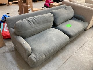 LOAF.COM JONESY LARGE 3 SEATER SOFA IN GUNMETAL FABRIC - RRP £1595: LOCATION - D7